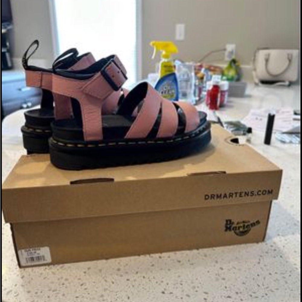 Pink WOMEN'S DR. MARTENS BLAIRE PLATFORM SANDALS